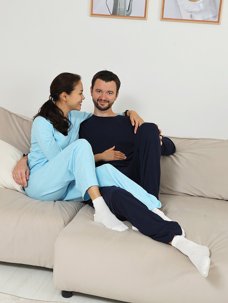 Парная пижама для двоих из конопли 55% и органического хлопка 45% Uzor Wear